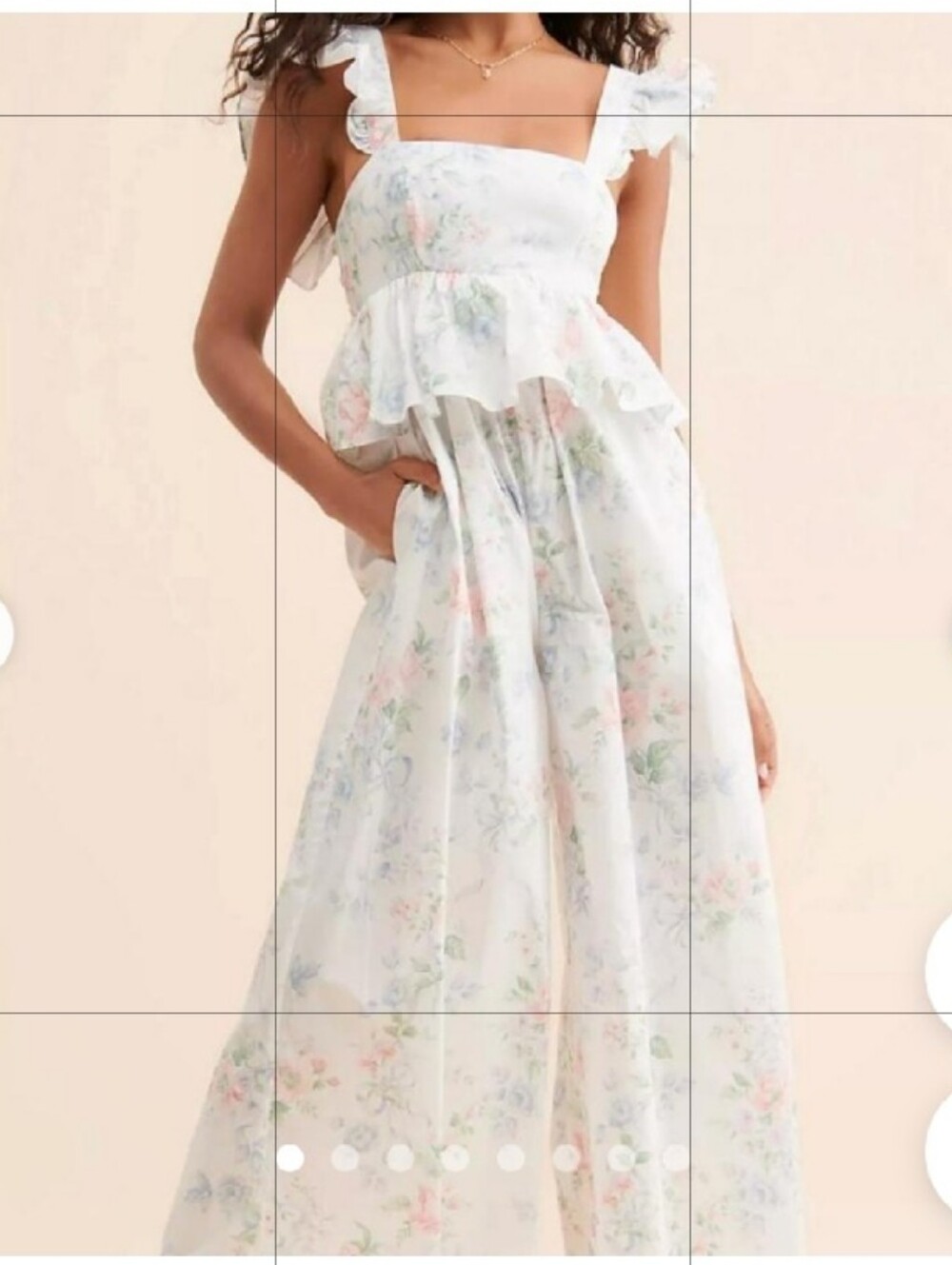Floral Ruffle Jumper  in Soft Pastels